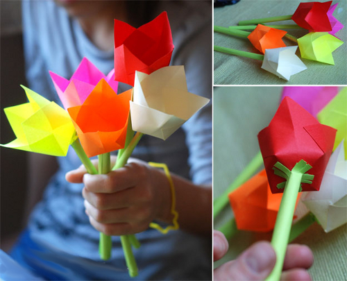 Как сделать букет цветов из бумаги